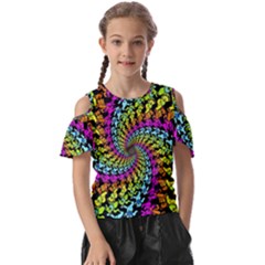 3d Grateful Dead 90 s Neon Dancing Bears Kids  Butterfly Cutout T-shirt by Perong