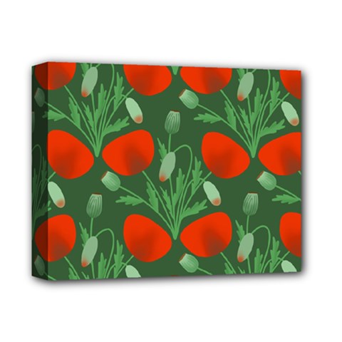 Poppy Fierce Wolf Poppies Bud Deluxe Canvas 14  X 11  (stretched) by Perong