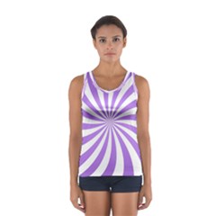 Spiral Vortex Rays Lavender Swirl Purple Sport Tank Top  by Salmanaz77