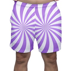 Spiral Vortex Rays Lavender Swirl Purple Men s Shorts by Salmanaz77