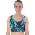 Nature Water Wave Architecture Velvet Racer Back Crop Top View1