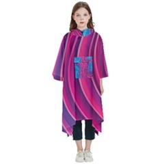 Spiral Swirl Pattern Light Circle Kids  Hooded Rain Ponchos by Ndabl3x