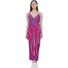 Spiral Swirl Pattern Light Circle V-neck Camisole Jumpsuit by Ndabl3x