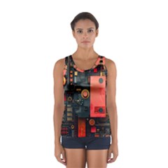 Tech Technology Pattern Sport Tank Top  by Salmanaz77