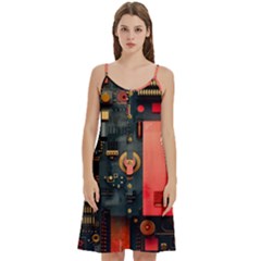 Tech Technology Pattern Women s Spaghetti Strap Pullover Cami Dress by Salmanaz77