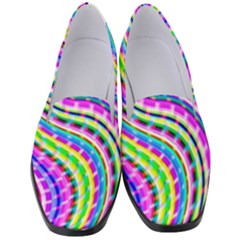 Neon Trippy Swirls Twirls Design Women s Classic Loafer Heels by Salmanaz77