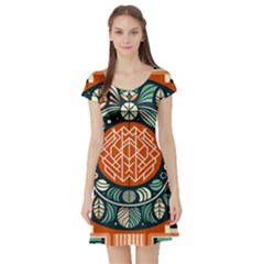 Wreath Deco Christmas Short Sleeve Skater Dress by Salmanaz77