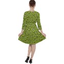 Kiwi Fruit Pattern Green Background Quarter Sleeve Ruffle Waist Dress View2