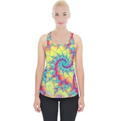 Fractal Spiral Abstract Background Vortex Yellow Piece Up Tank Top by Ket1n9