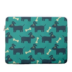 Happy Dogs Animals Pattern 15  Vertical Laptop Sleeve Case With Pocket