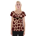 Animal Print Girraf Patterns Cap Sleeve Top View1