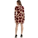 Animal Print Girraf Patterns Long Sleeve Velour Skater Dress View4