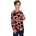 Animal Print Girraf Patterns Kids  Crewneck Sweatshirt View3