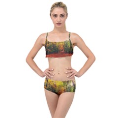 Forest Woods Autumn Nature Layered Top Bikini Set by Proyonanggan