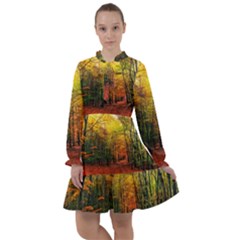 Forest Woods Autumn Nature All Frills Dress by Proyonanggan