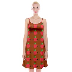 Apple Arrow Pattern Design Drawing Spaghetti Strap Velvet Dress by Proyonanggan