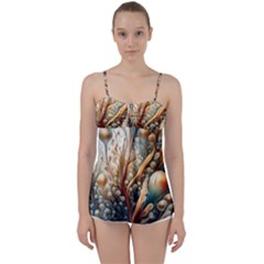 Undersea Dreams Saltwater Ocean Babydoll Tankini Top by Apenda