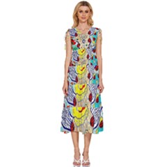 Supersonic Ladybug Angel Power V-neck Drawstring Shoulder Sleeveless Maxi Dress by chellerayartisans