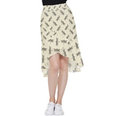 Dragonfy Insect Pattern Frill Hi Low Chiffon Skirt by Maspions