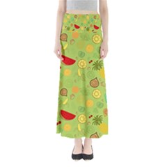 Art Fruits Pattern Full Length Maxi Skirt by Maspions