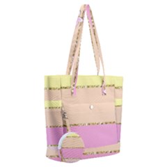 Pastel, Butterfly, Spring, Stripes, Everyday Shoulder Bag With Pouch Bag by kyorashop23