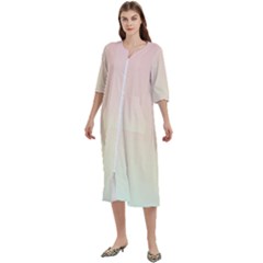 Rainbow Pastel, Purple, Gradient, Light, Led, Pink, Simple Women s Cotton 3/4 Sleeve Nightgown by kyorashop23