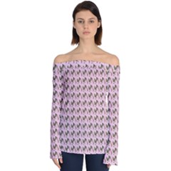 Fern Pattern 2 Pink Off Shoulder Long Sleeve Top by snowwhitegirl