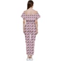 Fern Pattern 2 Pink Bardot Ruffle jumpsuit View4