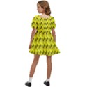 Fern Pattern 2 Yellow Kids  Short Sleeve Dolly Dress View4