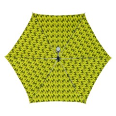 Fern Pattern 2 Yellow Automatic Folding Umbrella With Case (small) by snowwhitegirl