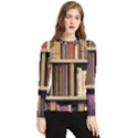 Books Bookshelves Office Fantasy Background Artwork Book Cover Apothecary Book Nook Literature Libra Women s Long Sleeve Rash Guard View1