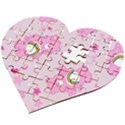 Cheer Bear Pink, Care, Care Bears, Cartoon Wooden Puzzle Heart View2