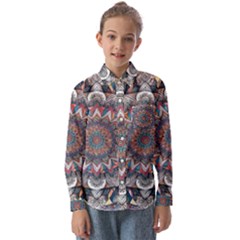 Pattern Nature Kids  Long Sleeve Shirt by Maspions