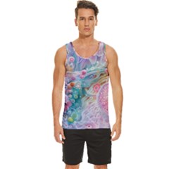 Cells Fluid Bubbles Men s Wide Collar Tank Top by Maspions