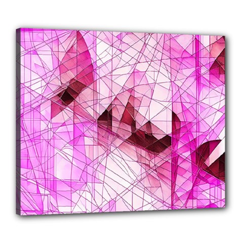 Pink Abstract Lineart Canvas 24  X 20  (stretched) by Maspions