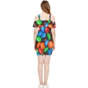 Colorful Candy Background, Close-up Shoulder Frill Bodycon Summer Dress View2