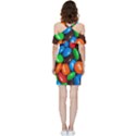 Colorful Candy Background, Close-up Shoulder Frill Bodycon Summer Dress View4