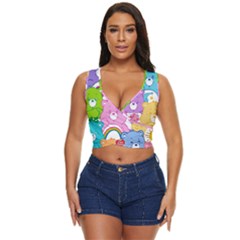 The Care Bears, Care Bears, Cartoon Women s Sleeveless Wrap Top by kyorashop23