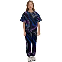 Multicolored Abstract Dynamic Shapes Print Kids  T-shirt And Pants Sports Set by dflcprintsclothing