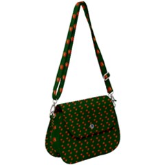 Kawaii Pumpkin Patt Green Saddle Handbag by snowwhitegirl