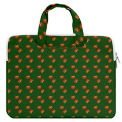 Kawaii Pumpkin Patt Green Macbook Pro 13  Double Pocket Laptop Bag by snowwhitegirl