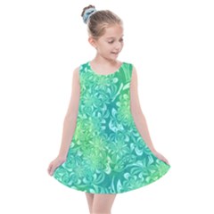 Retro Flower Pattern Design Batik Kids  Summer Dress by Posterlux