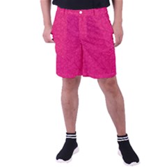 Pink Abstract Crimson Triangle Men s Pocket Shorts by Posterlux