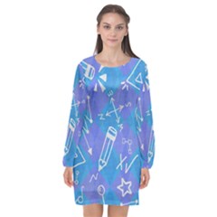 Background Abstract Texture Pattern Long Sleeve Chiffon Shift Dress  by Posterlux