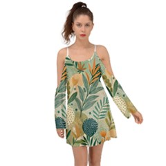 Leaves Pattern Flora Nature Boho Dress by Posterlux