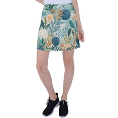 Leaves Pattern Flora Nature Tennis Skirt by Posterlux