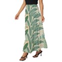 Leaves Pattern Flora Nature Tiered Ruffle Maxi Skirt View2