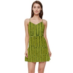 Fern Texture Nature Leaves Short Frill Dress by Posterlux