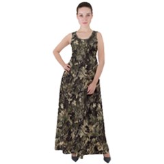 Camouflage Army Survival Uniform Empire Waist Velour Maxi Dress by Posterlux