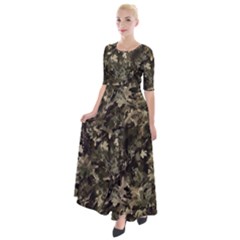 Camouflage Army Survival Uniform Half Sleeves Maxi Dress by Posterlux